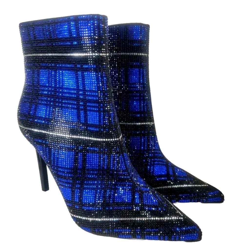 INC CONCEPTS Elegant Blue Plaid Women's Boots